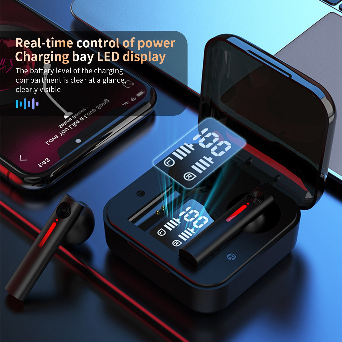 T13 TWS Wireless Bluetooth Earphone Fingerprint Touch Stereo Music Sport Headset with Digital Display Charging Case T13 TWS Wireless Bluetooth Earphone Fingerprint Touch Stereo Music Sport Headset with Digital Display Charging Case